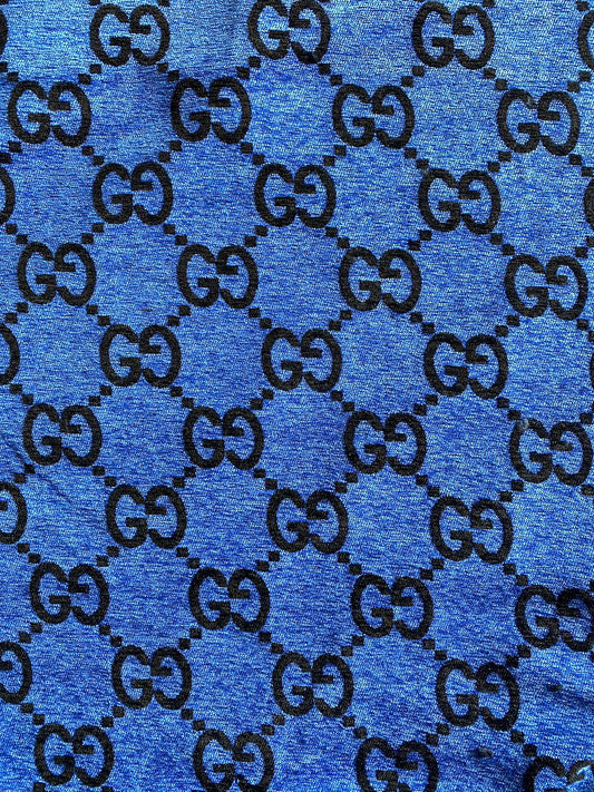 Vivid Blue Gucci Chenille Fabric Sofa Making Upholstery Sewing Project